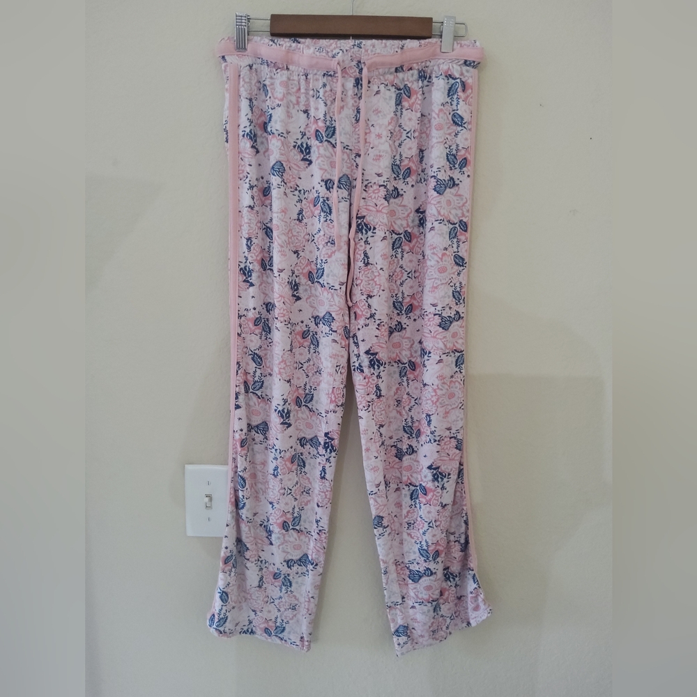 Lucky Brand Loungewear Pants Womens Size Medium Pink Blue Floral Casual Soft